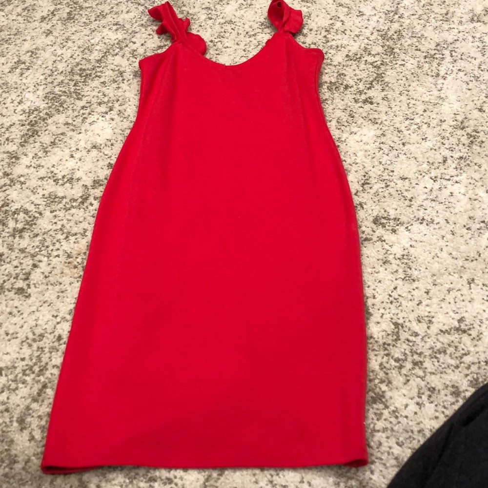 Red midi dress